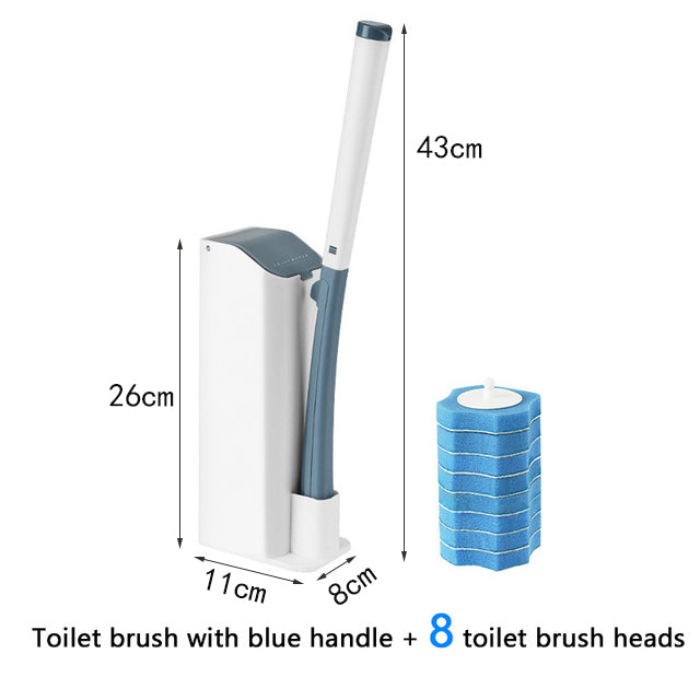 Disposable toilet brush set