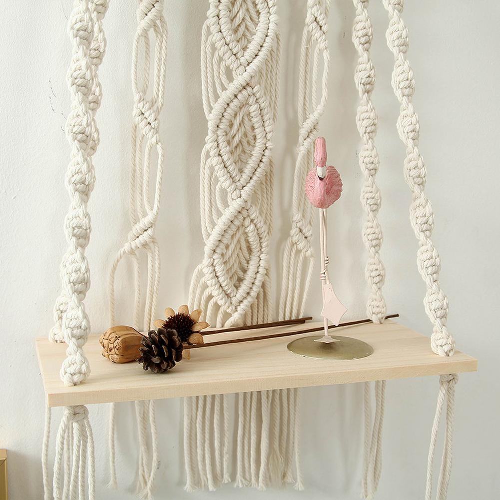 DIY Handmade Tassel Macramé Tapestry Wall Hanging Shelf