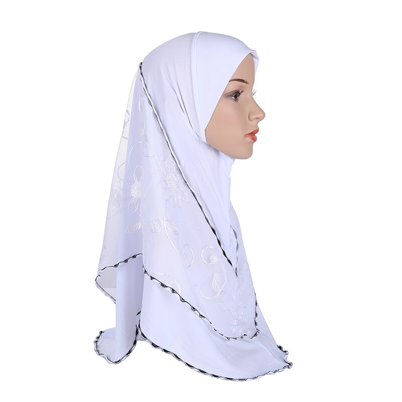 Embroidery Net Pull On Islamic Scarf