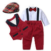 Load image into Gallery viewer, Newborn Boy Clothes Romper + Vest + Hat  Set