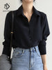 Load image into Gallery viewer, Solid Black Chiffon Blouse