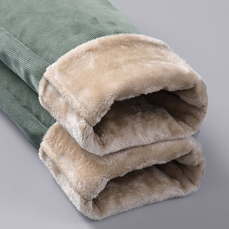 Winter Fleece Warm Corduroy Pants