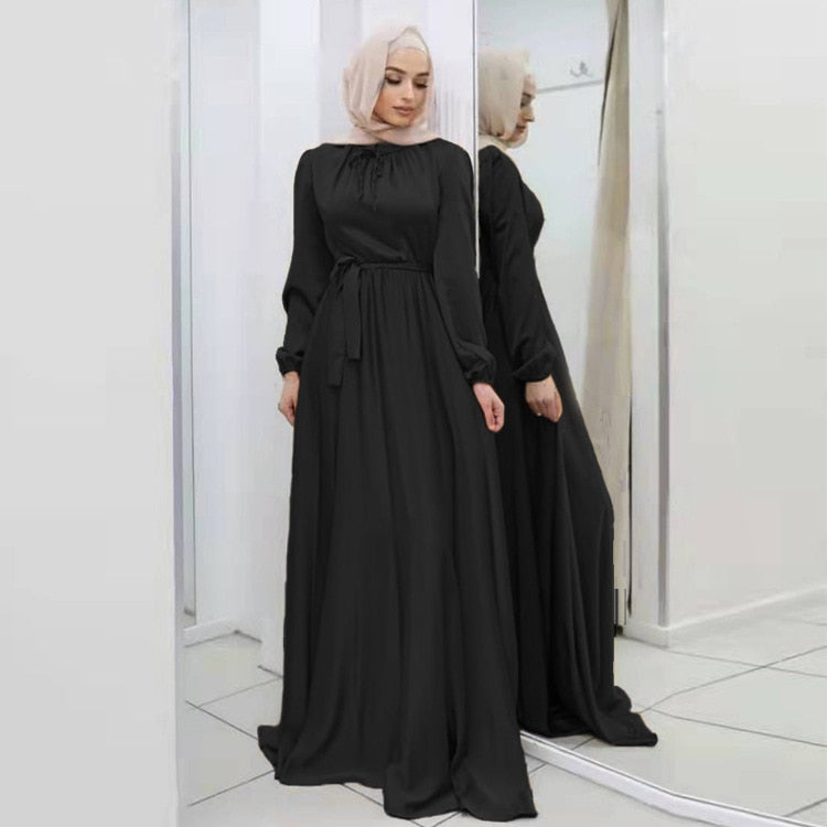 Muslim Fashion Belted Abaya