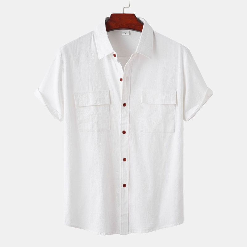 Double Pocket Cotton Linen Shirt