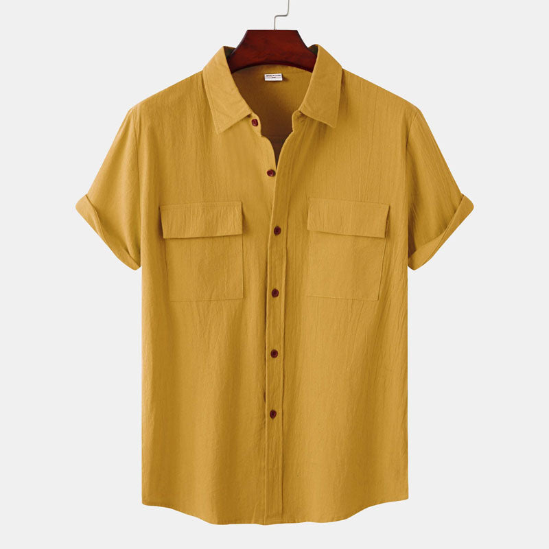 Double Pocket Cotton Linen Shirt
