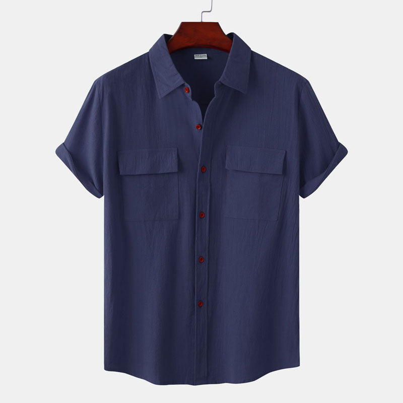Double Pocket Cotton Linen Shirt