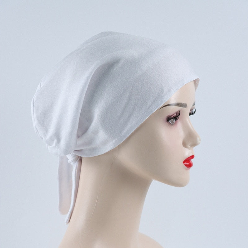 Double Layer Soft Satin Hijab Cap