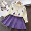 Load image into Gallery viewer, Girl Ruffled Sleeve Sweater Dress