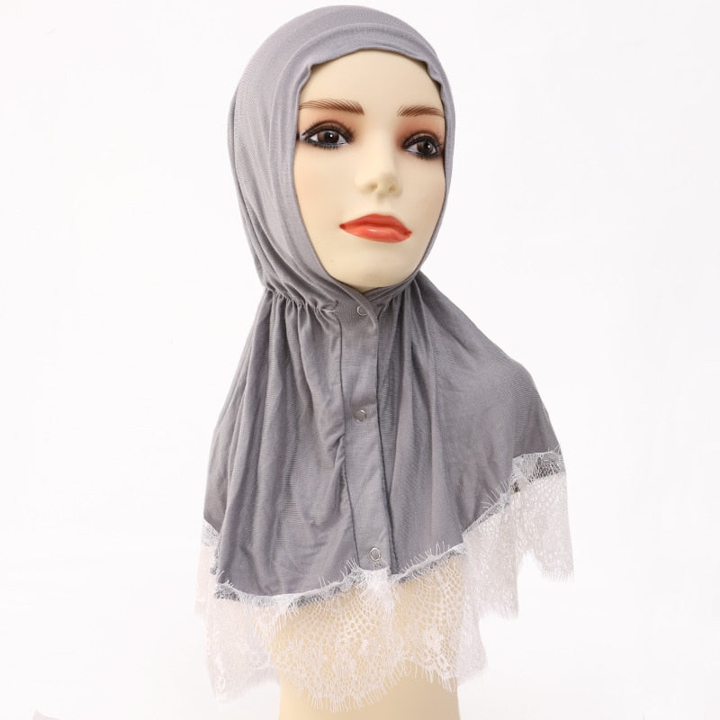 White Lace Modal Hijab