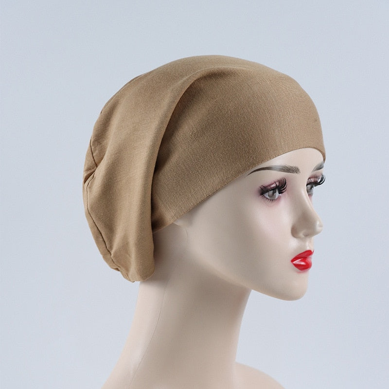 Double Layer Soft Satin Hijab Cap