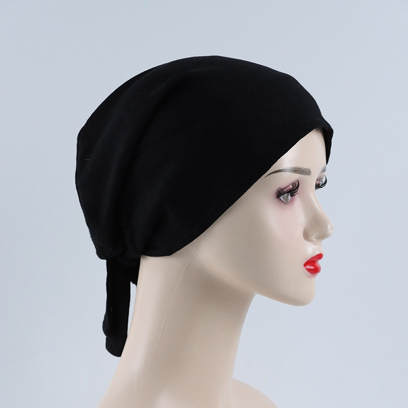 Double Layer Soft Satin Hijab Cap