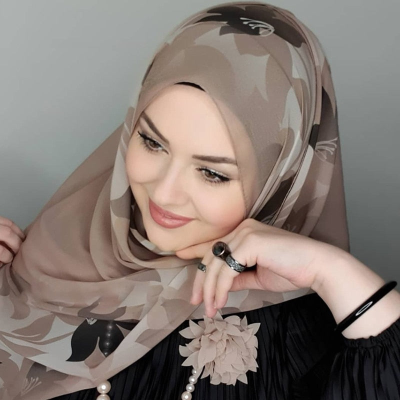 Islamic Chiffon Black Hijab