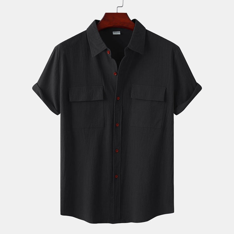 Double Pocket Cotton Linen Shirt