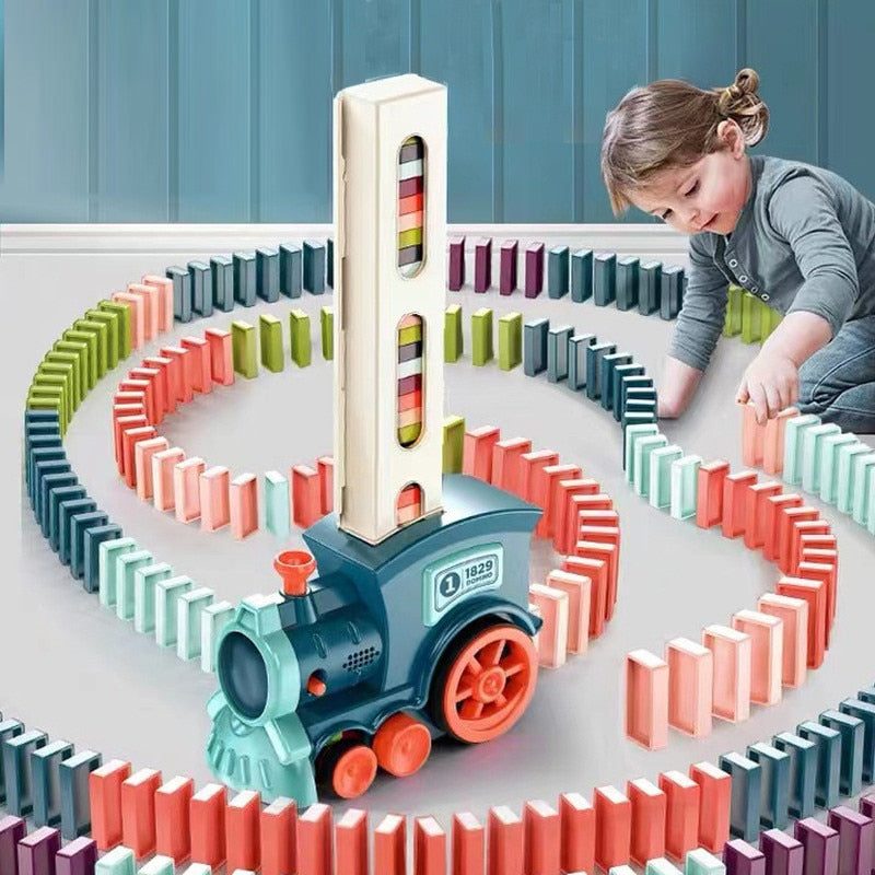 Kids Electric Domino Train Car Set