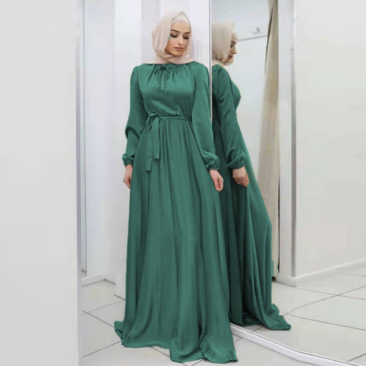 Muslim Fashion Belted Abaya