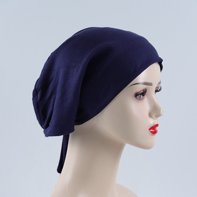 Double Layer Soft Satin Hijab Cap